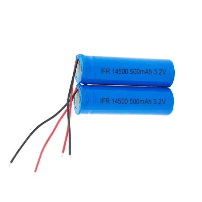 14500 3.2v lifepo4 battery 3.2v 500mah ifr 14500 battery 3.2v lifepo4 14500 500mah rechargeable battery